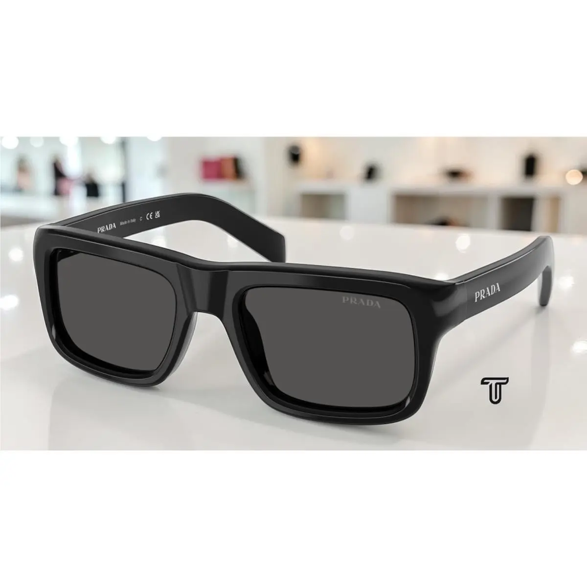 Prada PR D11SF 16K08Z Black Dark Grey 56 mm Men`s Sunglasses