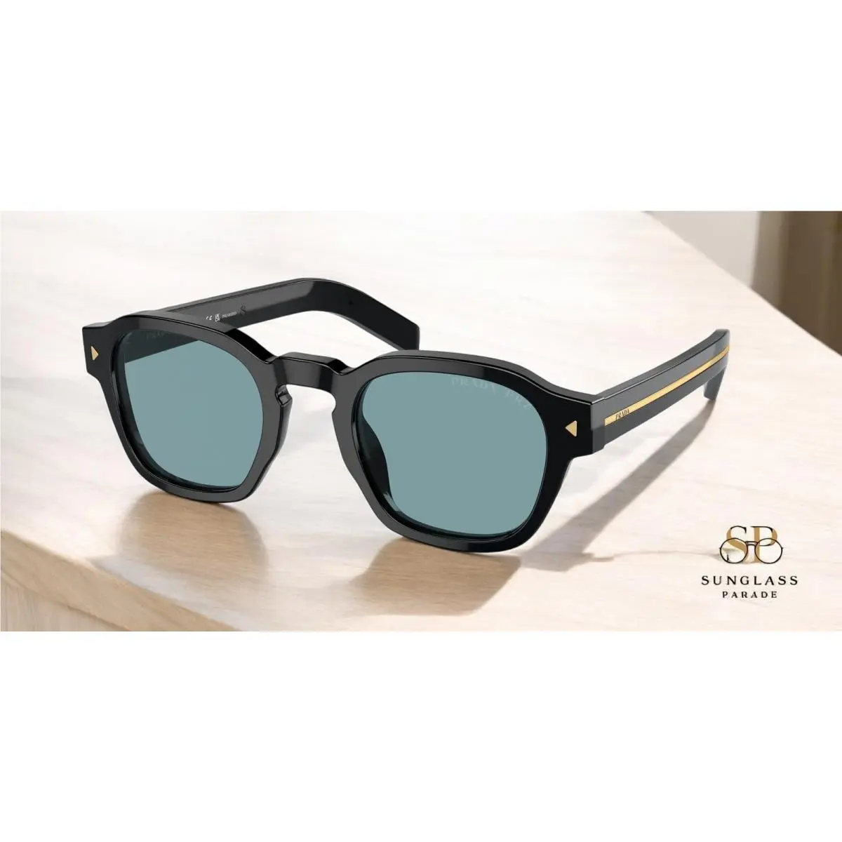 Prada PR A16S 16K04D Black Polarized Green Polarized 52 mm Men`s Sunglasses