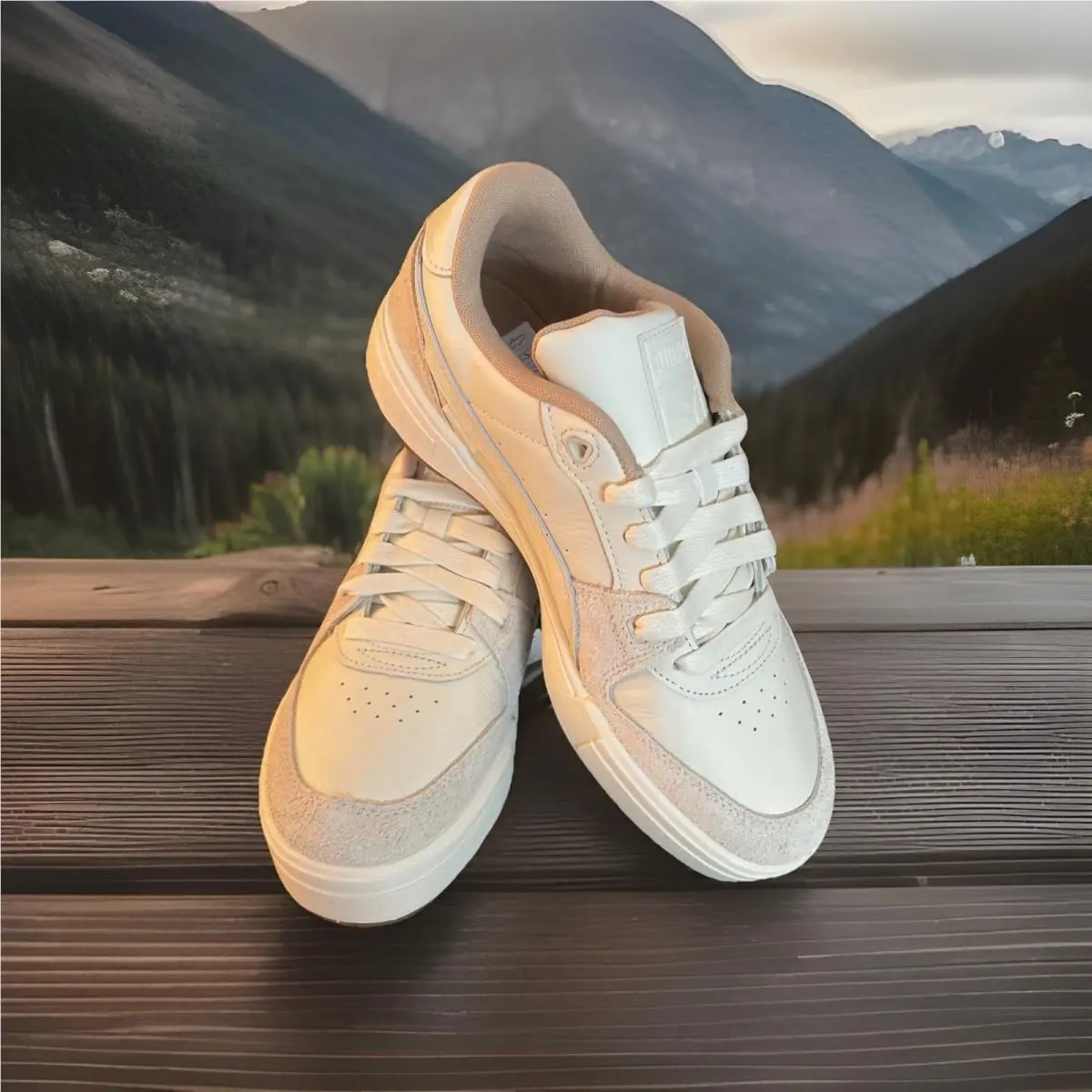 Men`s Puma CA Pro Lux Pristine/gum 390133-02 Size 9 White Leather