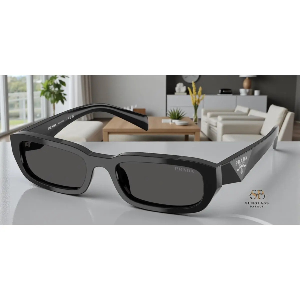 Prada PR B06S 16K08Z Black Dark Grey 53 mm Women`s Sunglasses