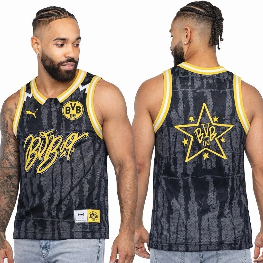 Puma Hoops x Borussia Dortmund Mens Basketball Jersey Size XL Black