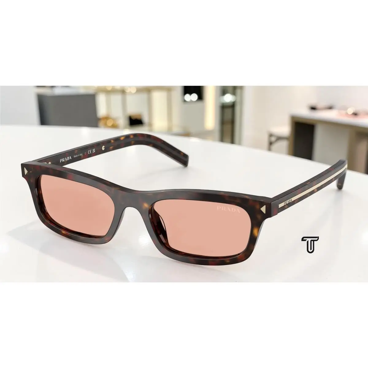 Prada PR D05S 17N50W Root Tortoise Pink 52 mm Women`s Sunglasses
