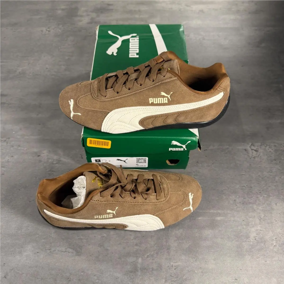 Puma Speedcat OG Jr 7 Women 8.5 Haute Coffee Frosted Ivory Suede Racing Sneakers