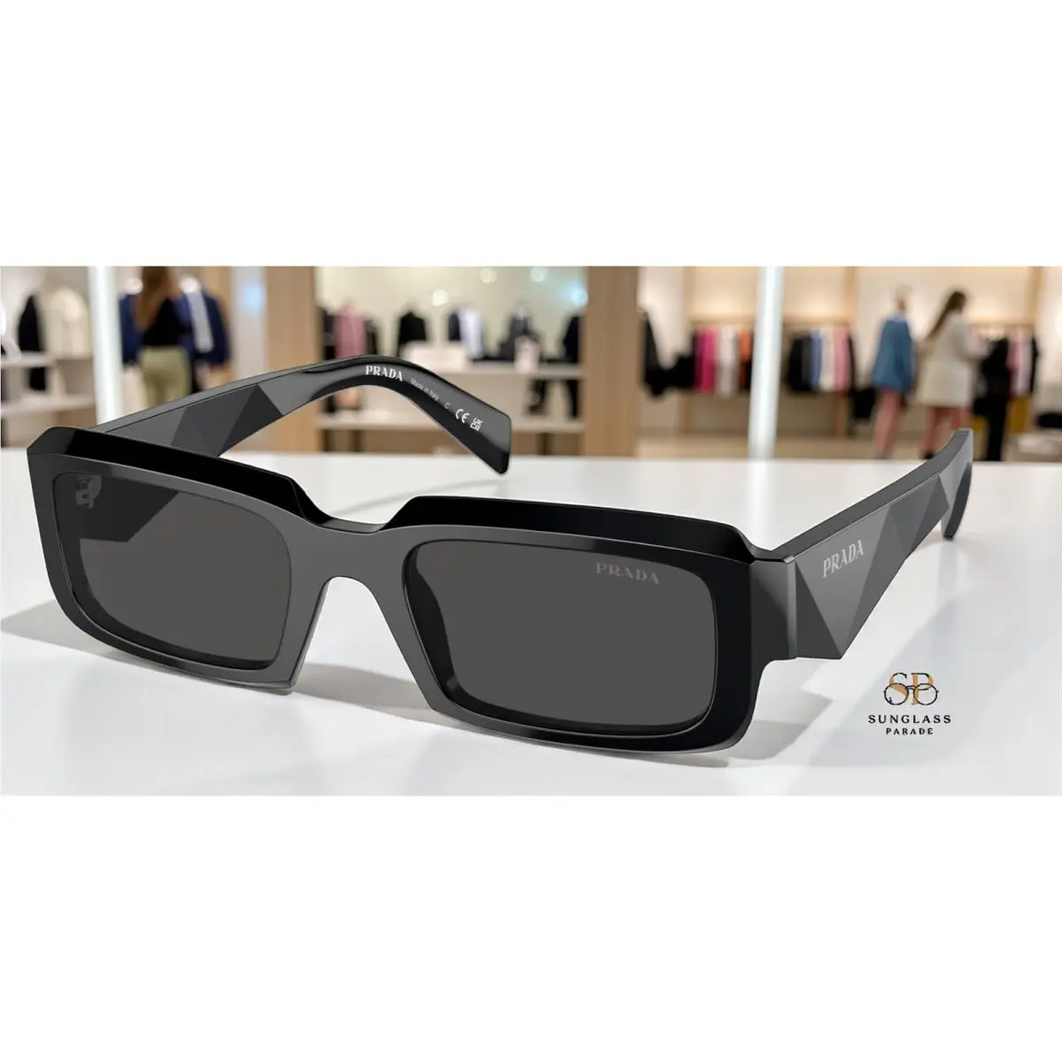Prada PR 27ZSF 16K08Z Black Dark Grey 55 mm Men`s Sunglasses