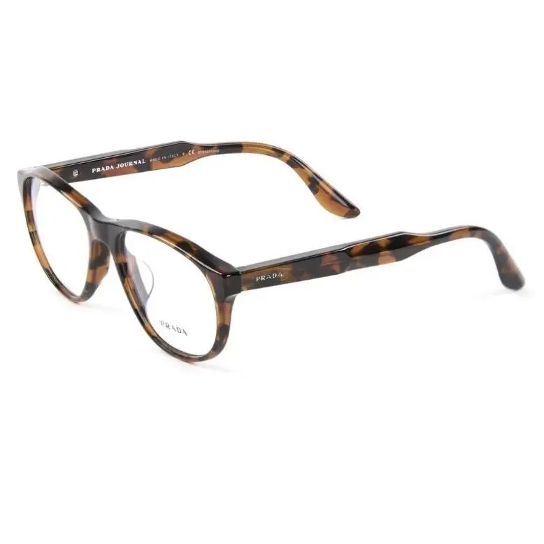 Versatile Trendy Prada Unisex Eyeglasses PR12S UBK-1O1 Brown Honey Havana