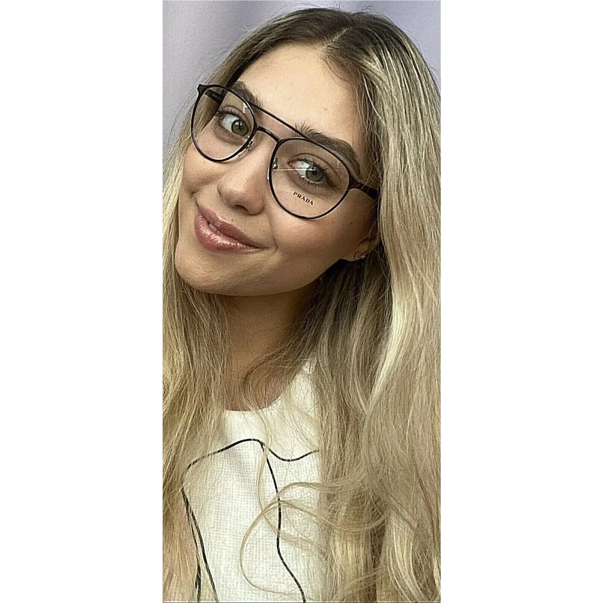 Prada Vpr 6T0 DHO-1O1 51mm Round Brown Women`s Eyeglasses Frame