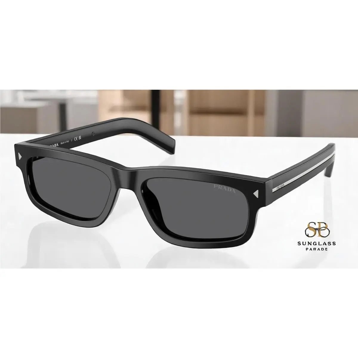 Prada PR B11S 16K731 Black Dark Grey 57 mm Men`s Sunglasses