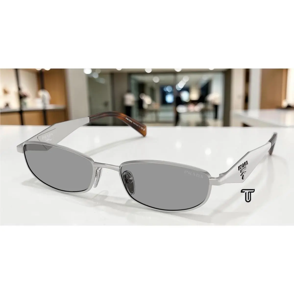 Prada PR D51S 1BC50Q Silver Grey 55 mm Women`s Sunglasses