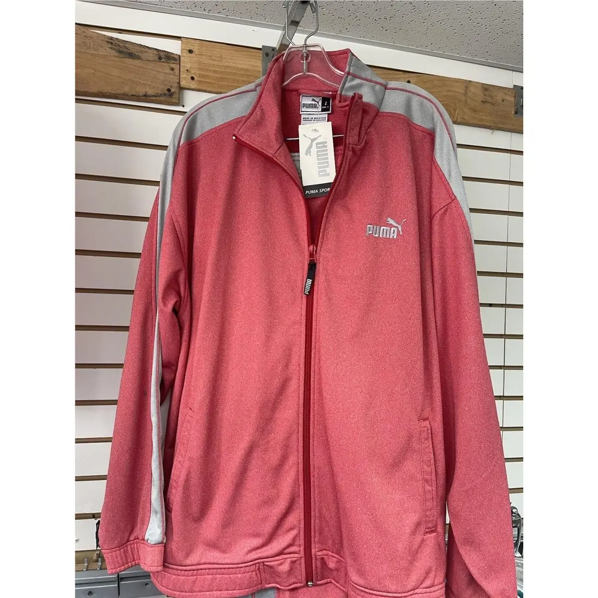 Puma Vintage Track Suit 09 Red Zip Y2k Jacket Pant Set Size L
