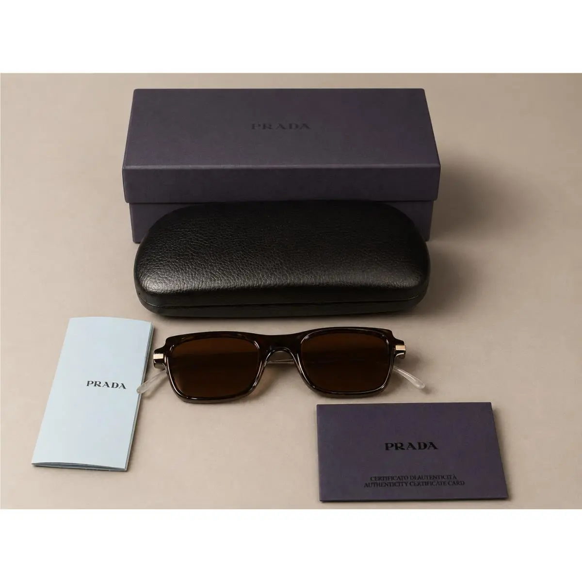 Prada SPR07B Dark Havana Tortoise Sunglasses Roviex Brown Gradient Lens