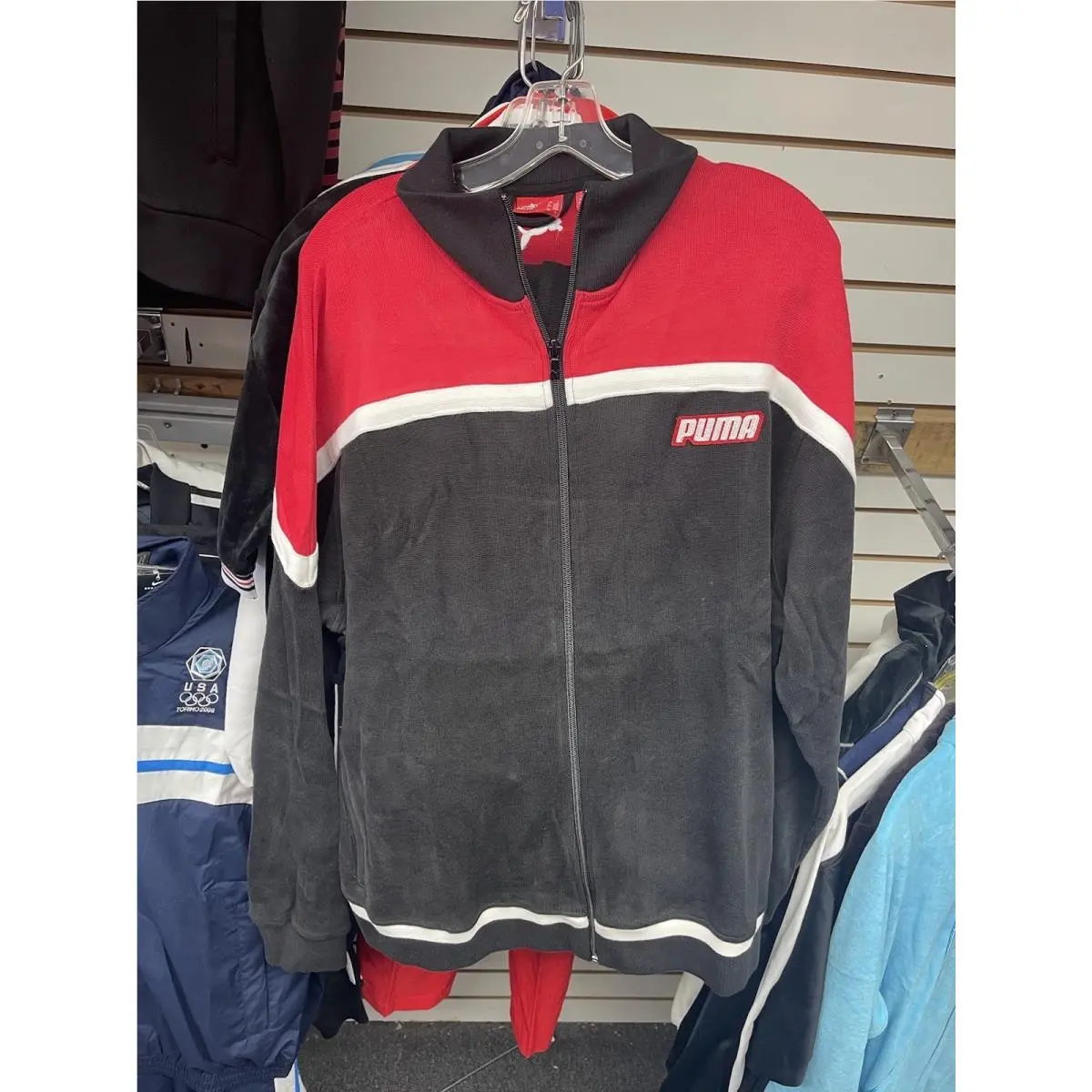 Puma Vintage Track Suit 09 Red Zip Y2k Jacket Pant Set Size L