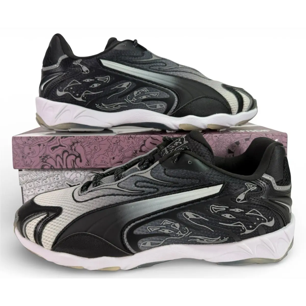 Puma x Ripndip Rip N Dip Inverse Sneaker 403648 01 Black Silver Men`s 10