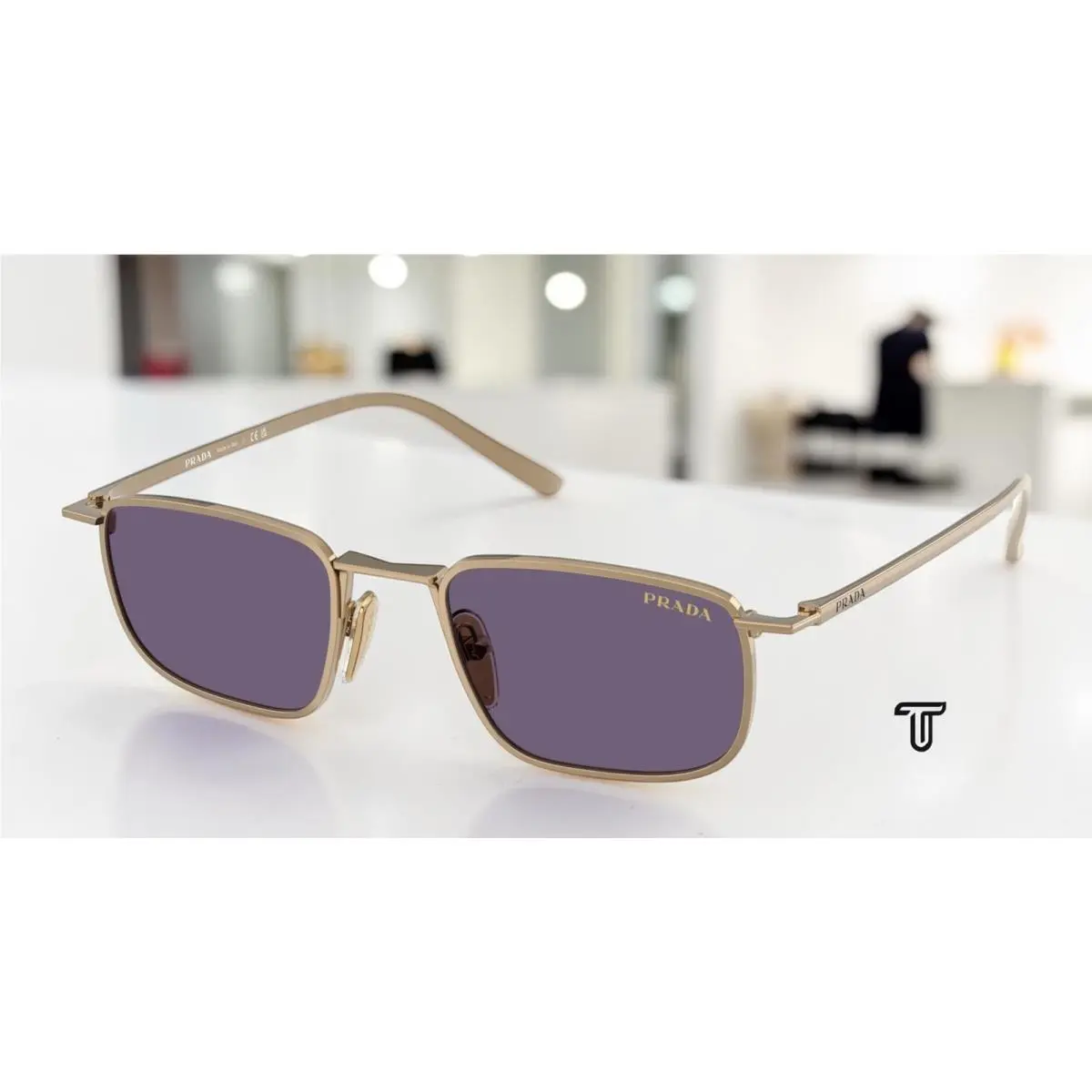Prada PR D52S 7OE70W Brass Violet 49 mm Men`s Sunglasses