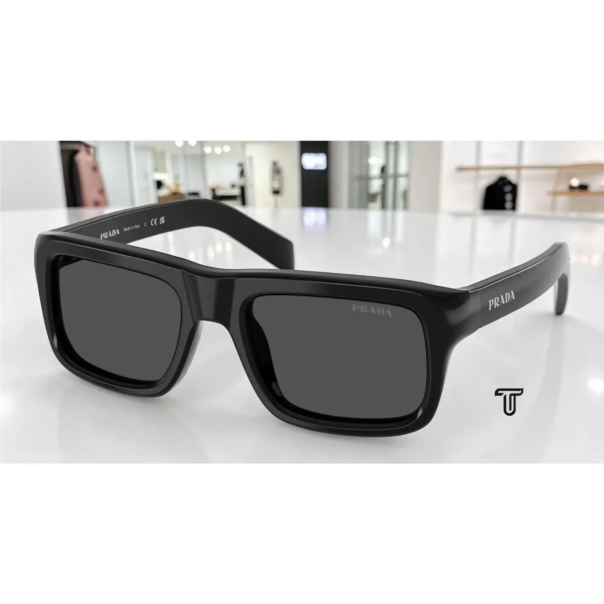 Prada PR D11S 16K08Z Black Dark Grey 54 mm Men`s Sunglasses
