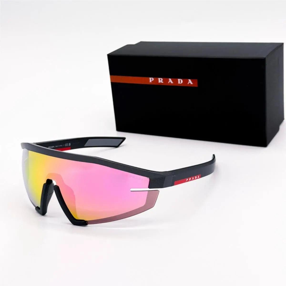 Prada Linea Rossa PS03ZS 15P20A Black Pink Unisex Sunglasses