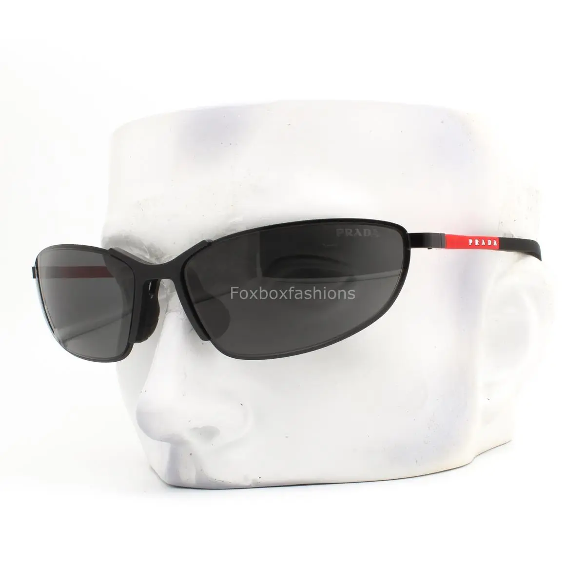 Prada Linea Rossa Sunglasses Sps 55Z 1BO-06F Matte Black Rubber W/case