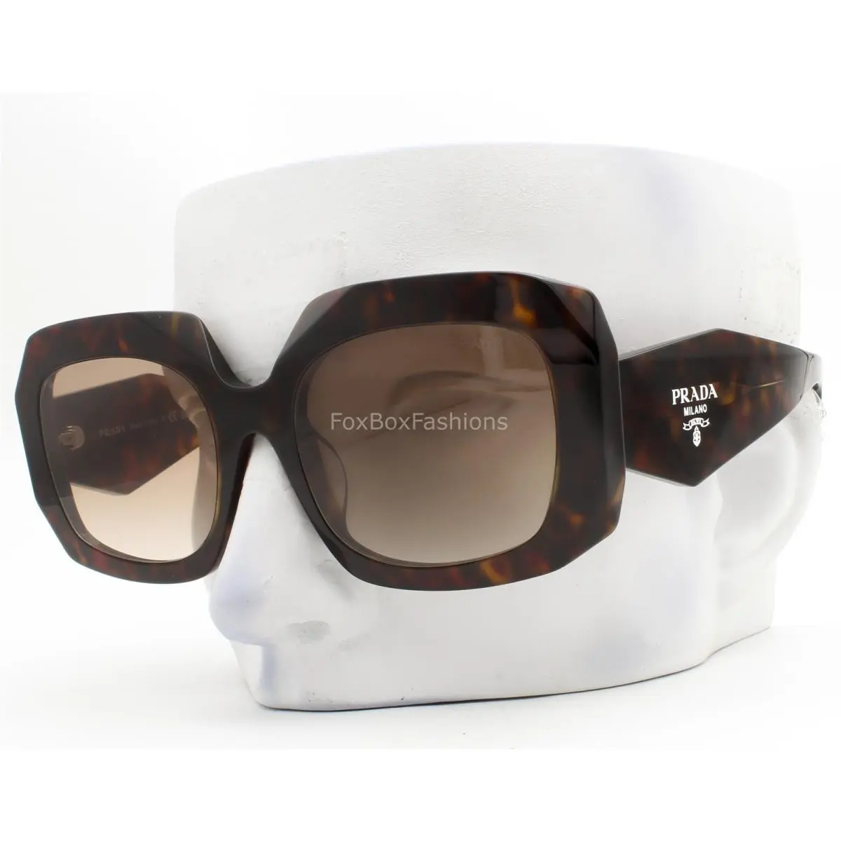 Prada Sunglasses Gloss Brown Tortoise Brown Gradient Spr B23-F 17N-10S with Case