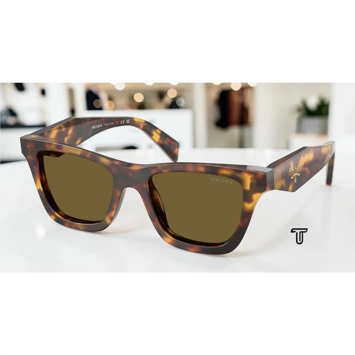Prada PR C07SF 14L09Z Honey Tortoise Dark Brown 52 mm Women`s Sunglasses