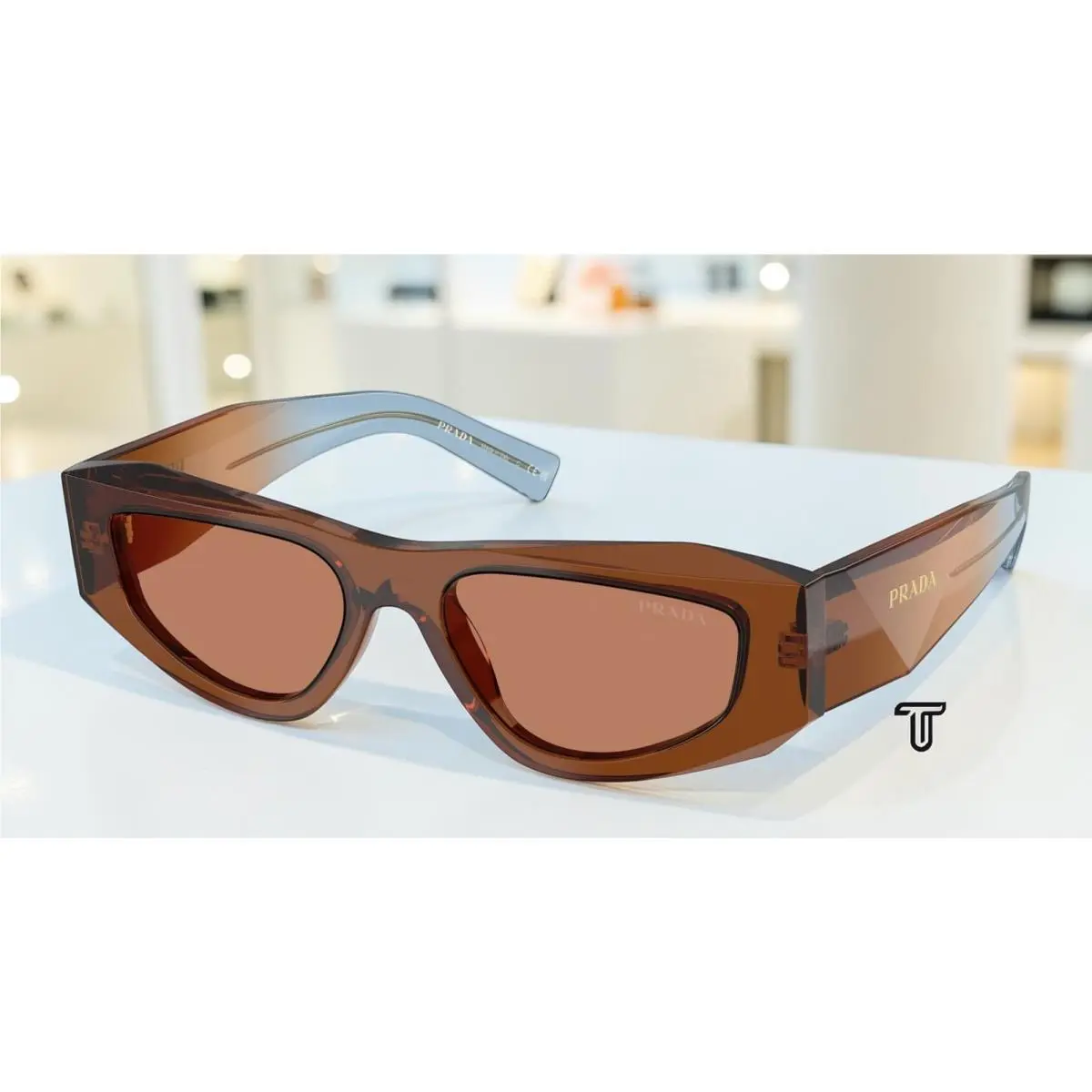 Prada PR B19SF 25F90Q Chocolate Brown 53 mm Men`s Sunglasses