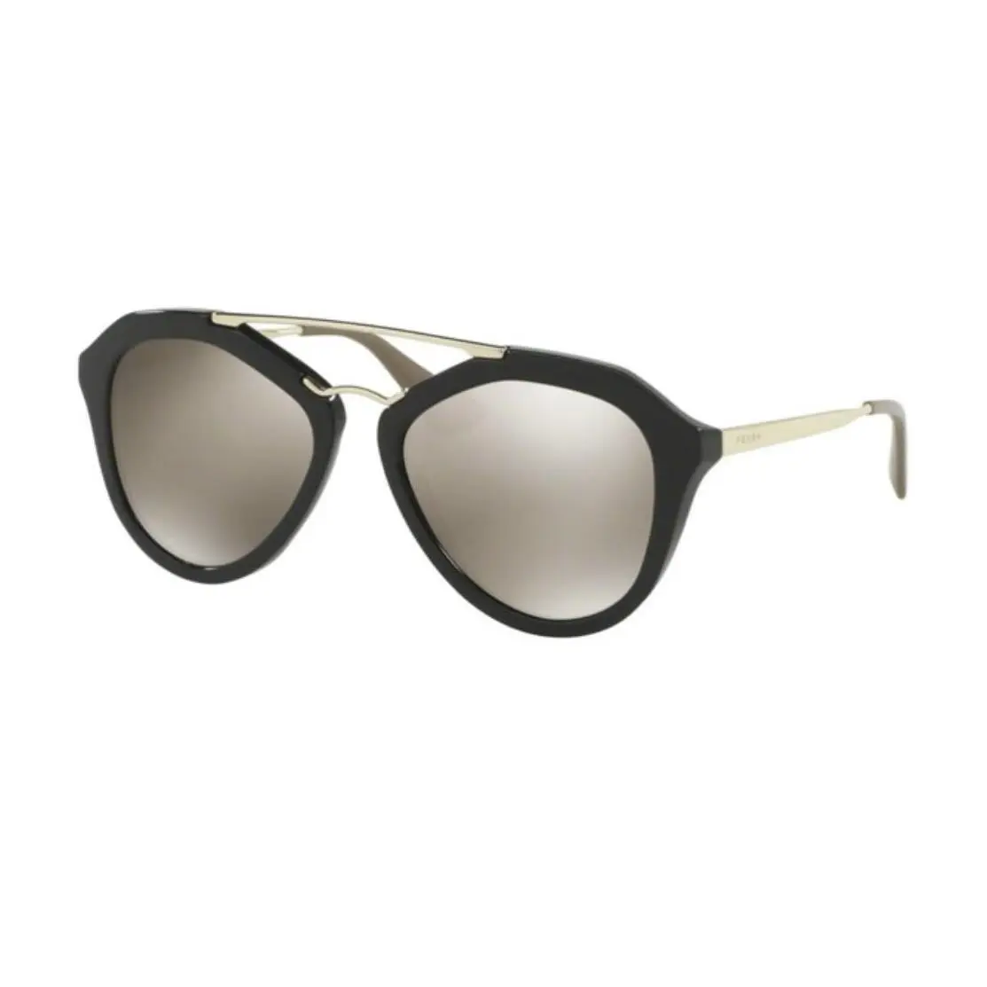 Luxe Modern Prada Women`s Sunglasses SPR12QA 1AB1C0 Cinema Black Gold Mirror