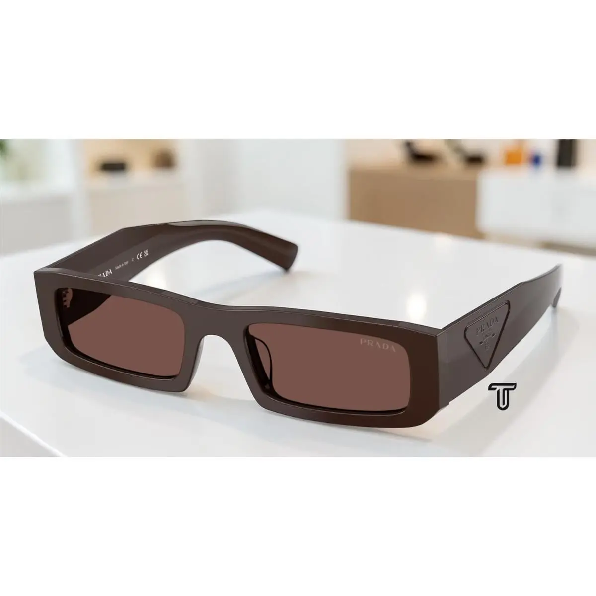 Prada PR D09SD 27I90W Cigar Black Chocolate 54 mm Men`s Sunglasses