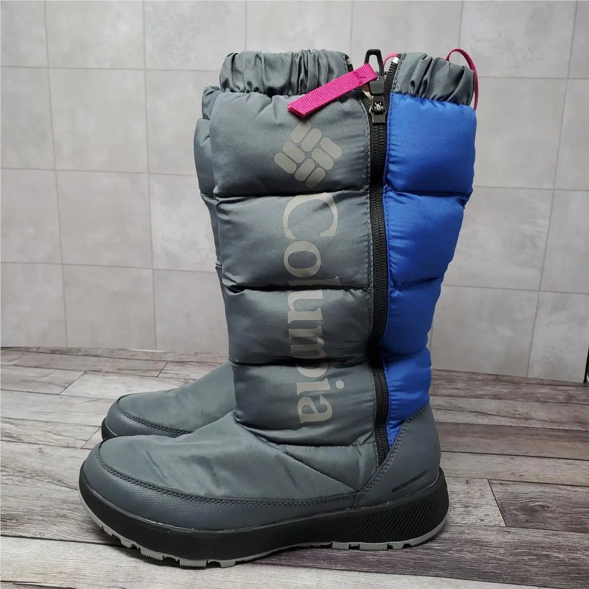 Columbia Paninaro Omni-heat Tall Snow Boots Women`s Size 7.5 Grey BL0119-053