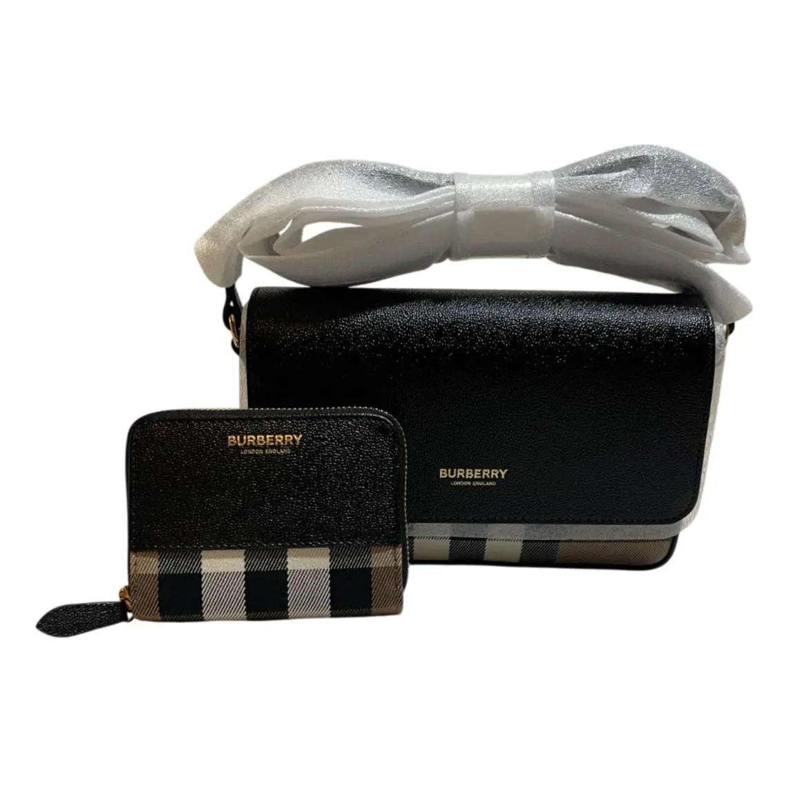 Burberry Hampshire Crossbody Bag Vintage Check Zip Around Wallet