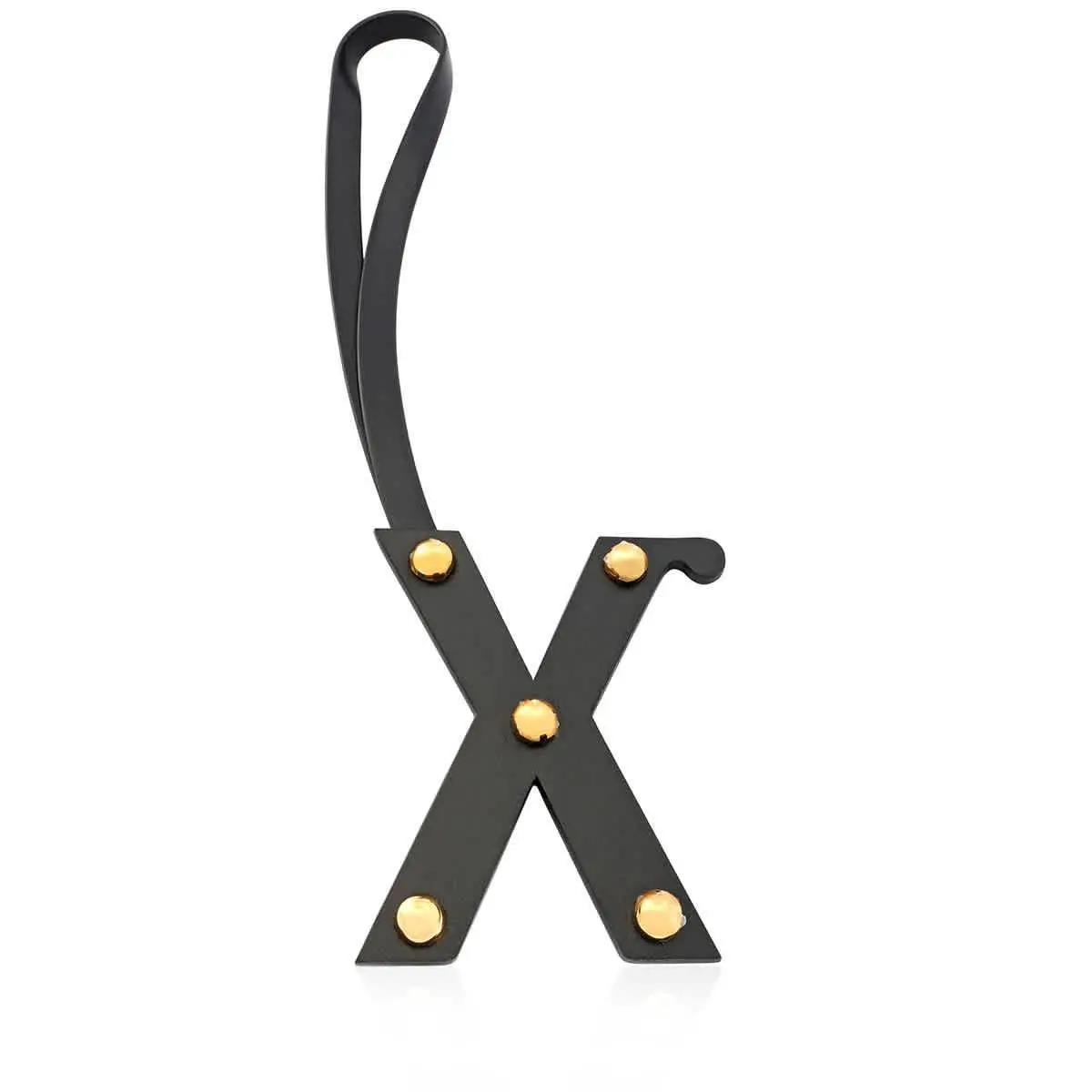 Burberry Letter X Stud Leather Charm in Black and Light Gold 8023541
