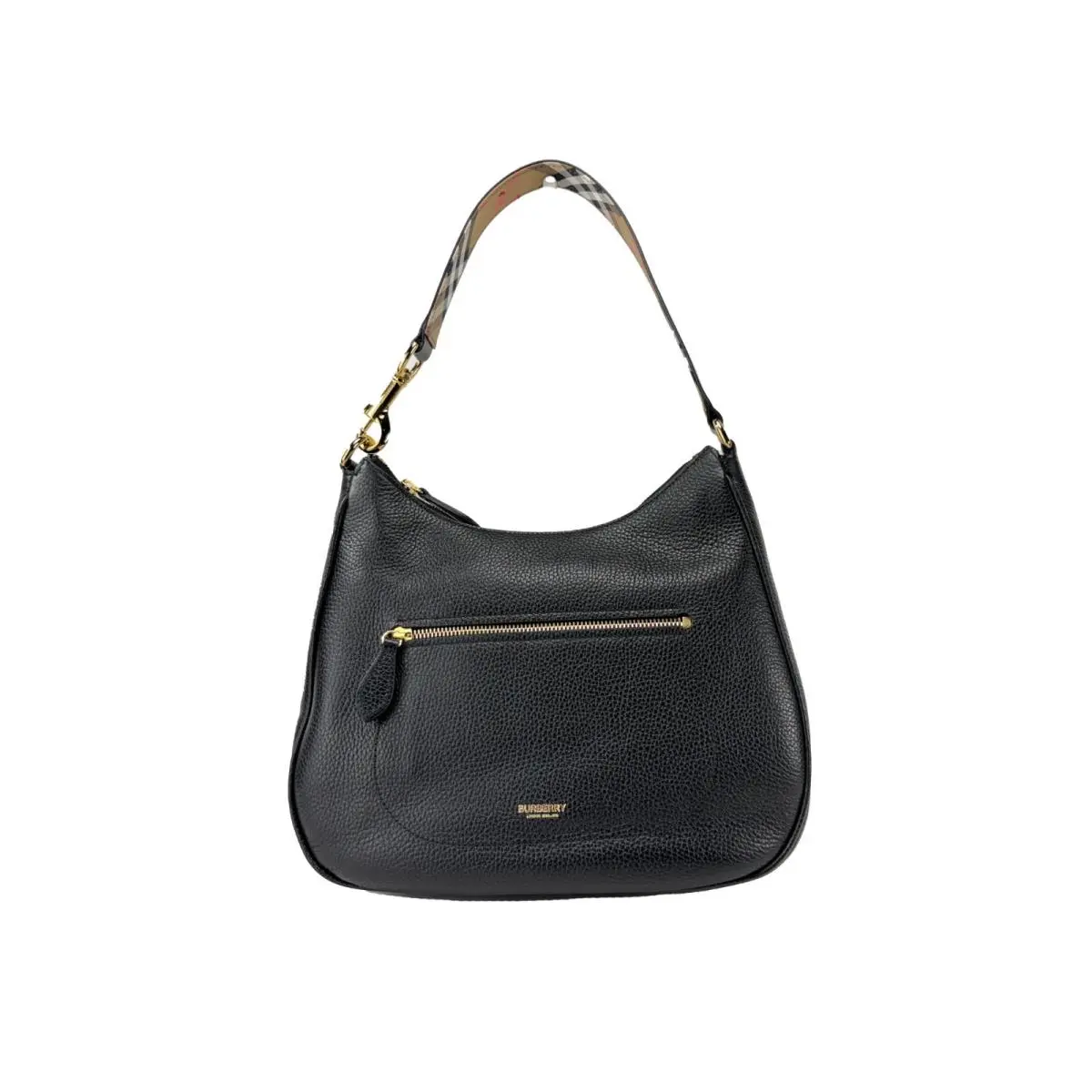 Burberry Hobo Leather Large Shoulder Bag