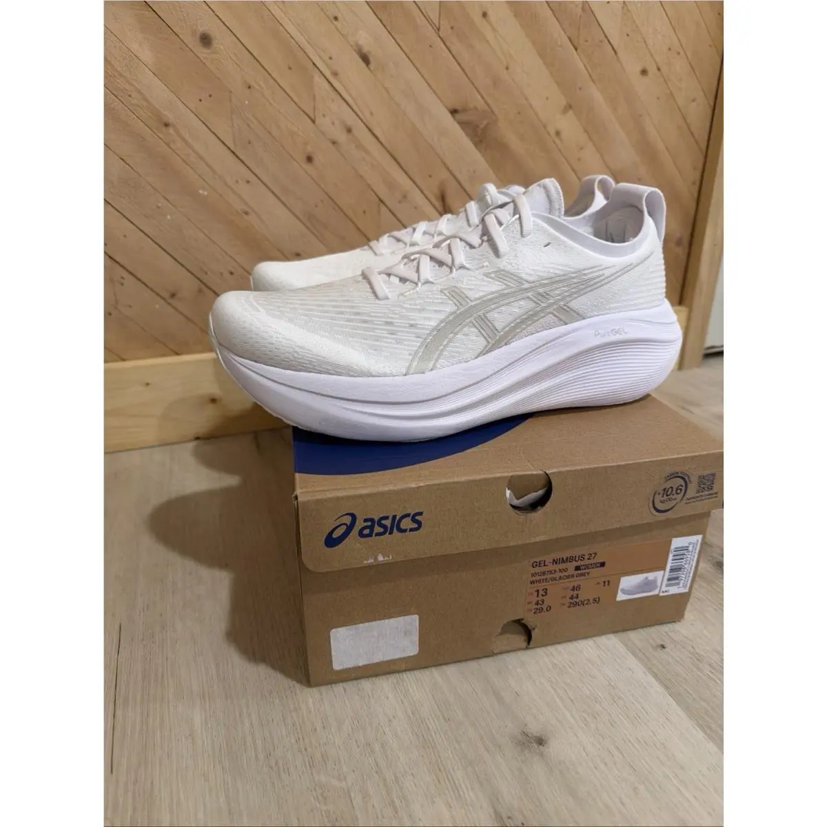 Asics Women Gel-nimbus 27 1012B753 White Running Sneakers 13 Women 11.5 Men