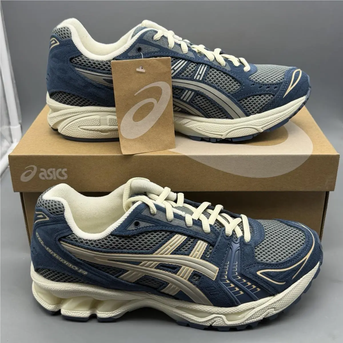 Asics Gel Kayano 14 Mens 7 Women’s 8.5 Dark Pewter Seal Grey 1201A161-029 Shoes