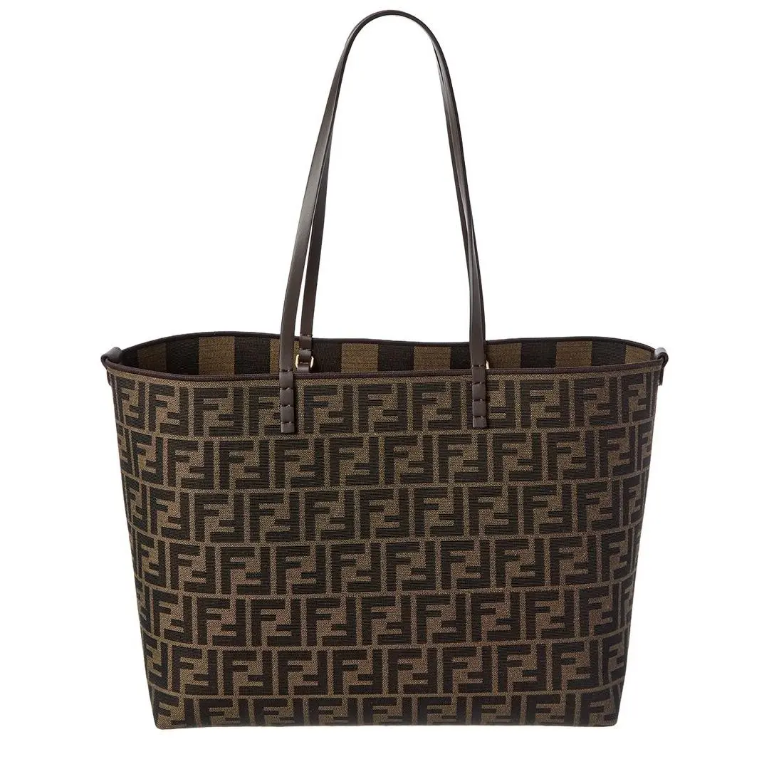 Fendi Medium Roll Canvas Tote Women`s Brown