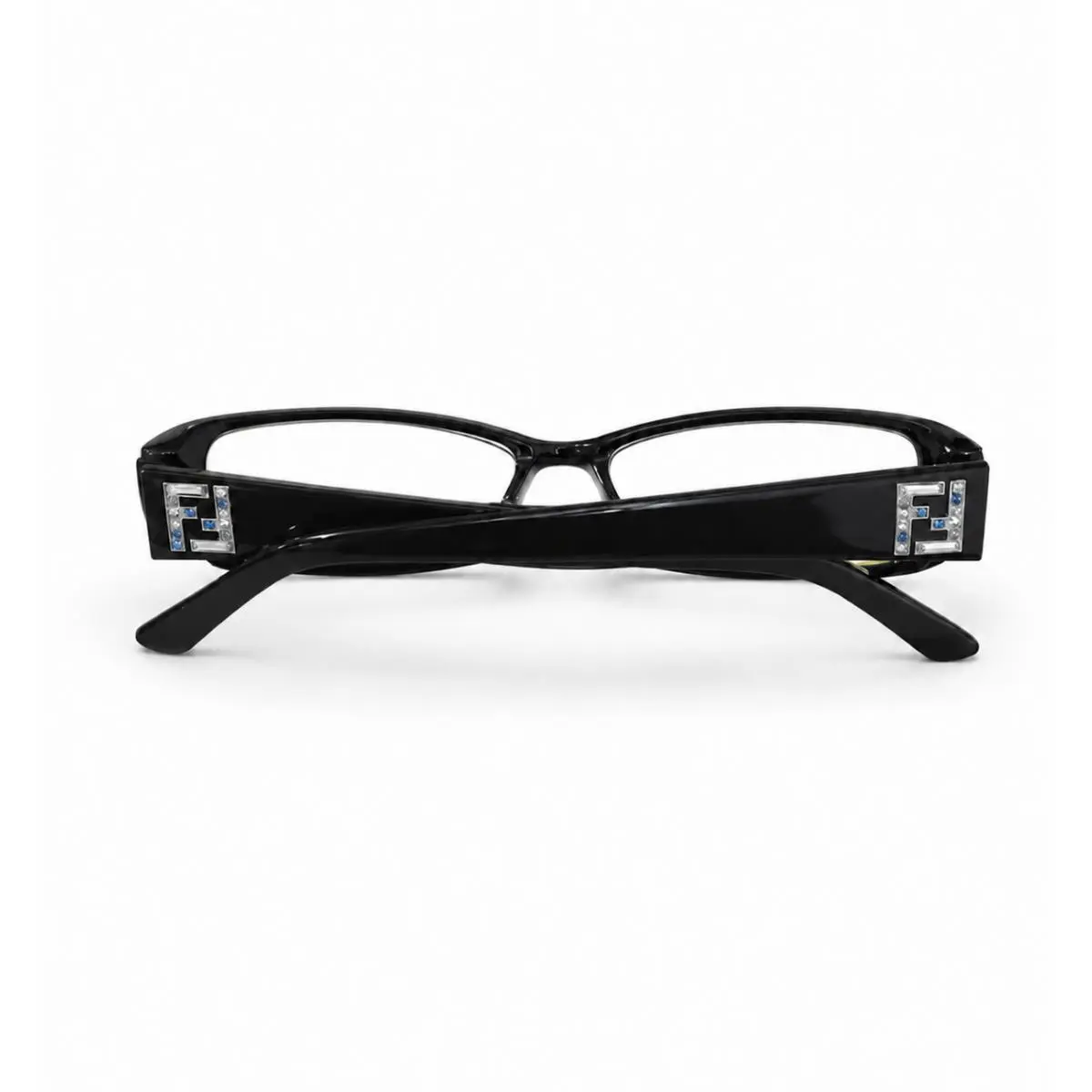 Fendi Black Eyeglasses with Crystal Blue Silver Studs F957R 001