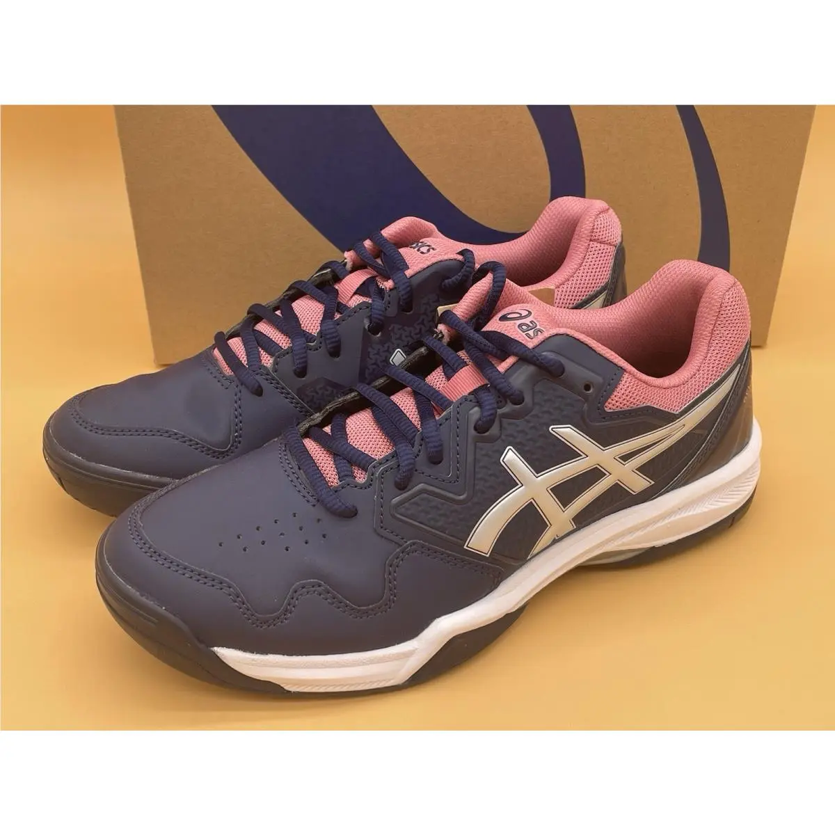 Sz 9.5 - Asics Women Gel-dedicate 7 Pickleball / Tennis Shoes Peacoat / Silver
