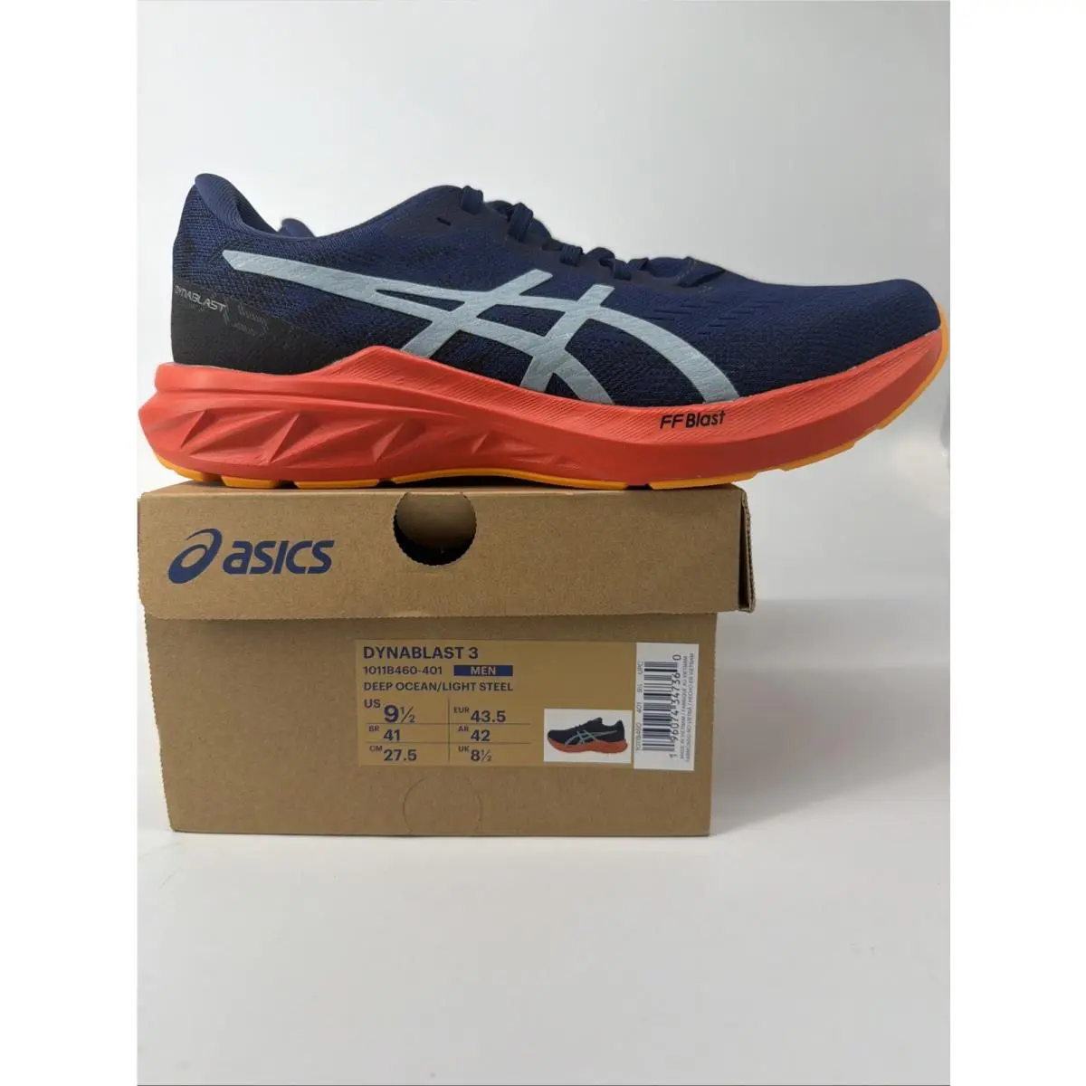 Asics Dynablast 3 Men Size 9.5 Cm 27.5 Eur 43.5 Br41 Uk81/2 Ar42 - Blue