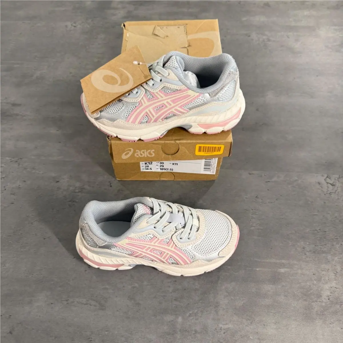 Asics Gel-nyc PS Kids 5/6Y K12 Glacier Grey Coneflower Pink Running Shoes