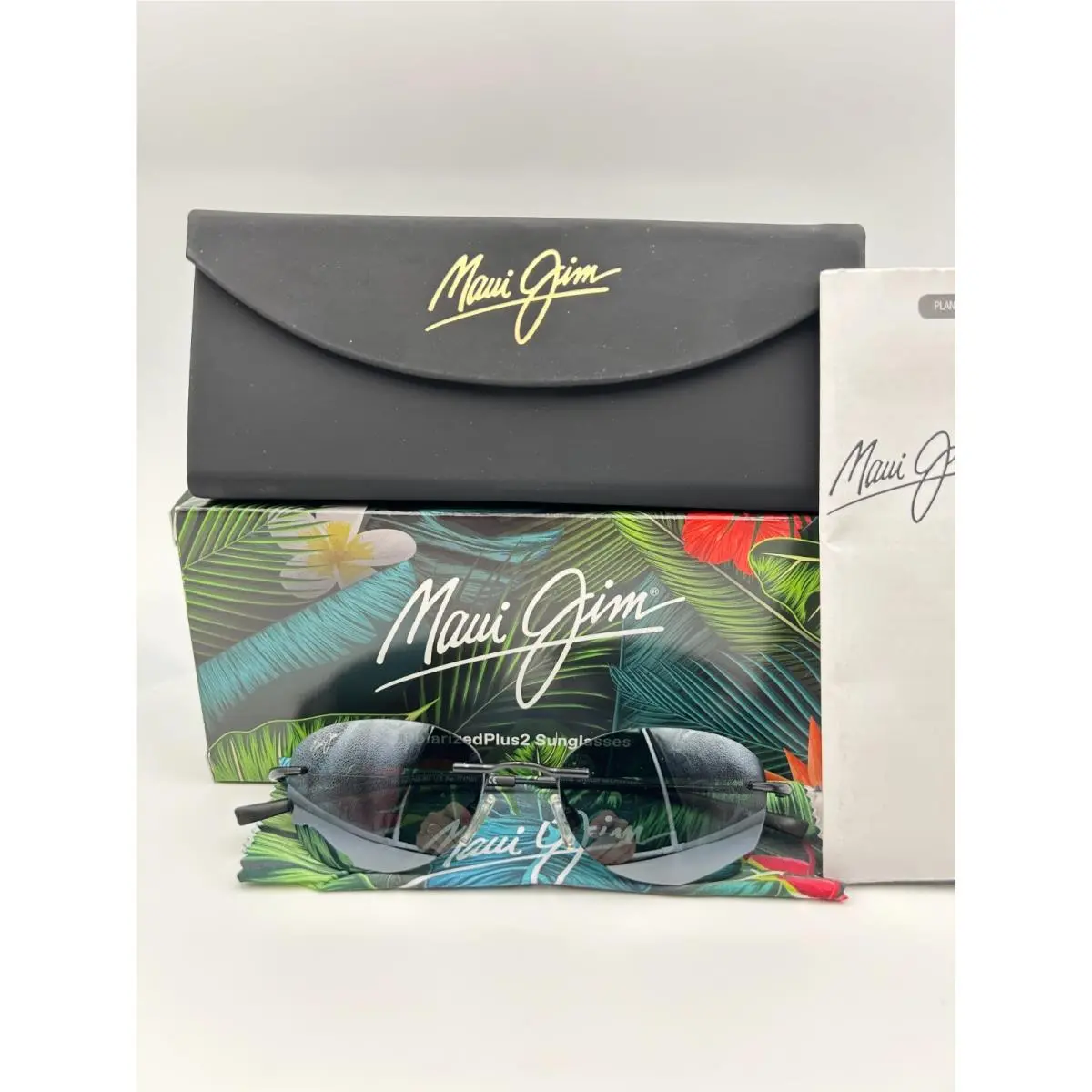 Maui Jim Polarized Sunglasses MJ332 02 Nanea Black Neutral Grey 55