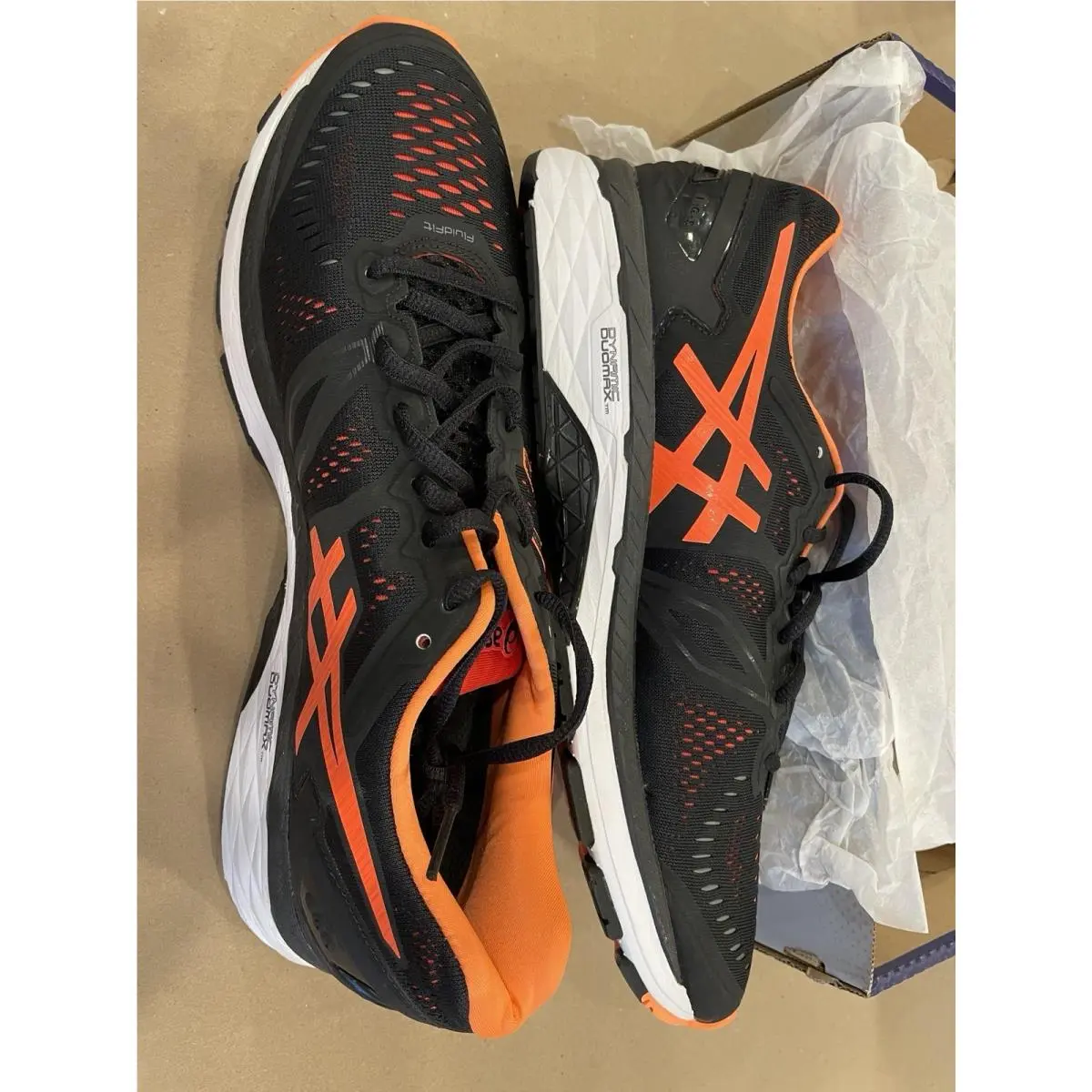 Asics Gel-kayano 23 Men’s 12.5 Running Shoes T646N 9030 Blk/org/ver