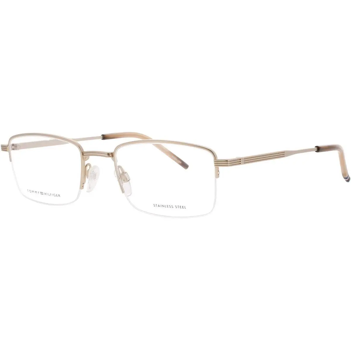 Men`s Eyeglasses Matte Light Gold Rectangular Frame TH 2036 Cgs by Tommy Hilfiger
