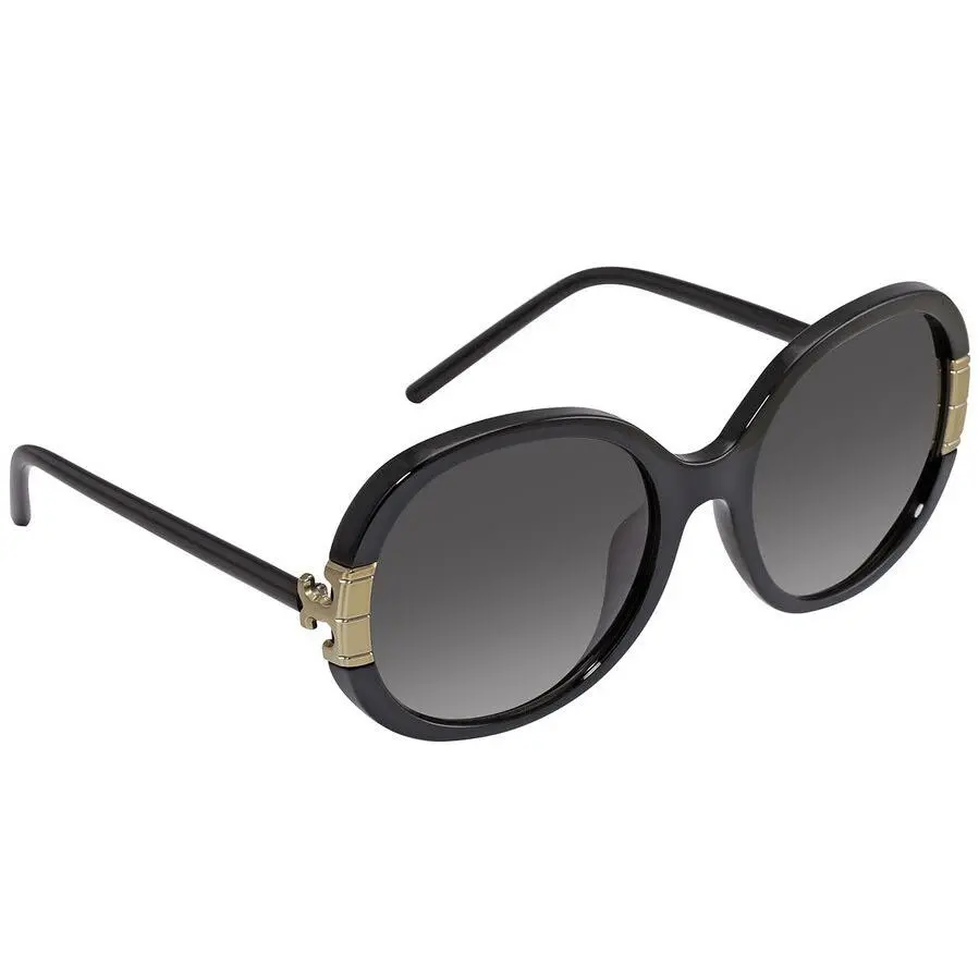 Tory Burch Women`s Sunglasses TY9061U 179123 Round Black Gold