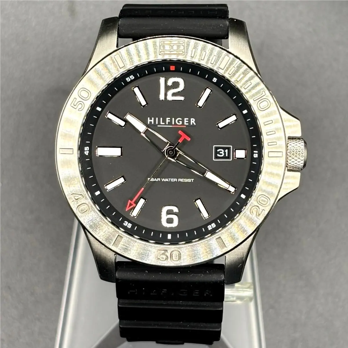 Ryan 1710539 Black Dial Silicone Strap Men`s Watch by Tommy Hilfiger