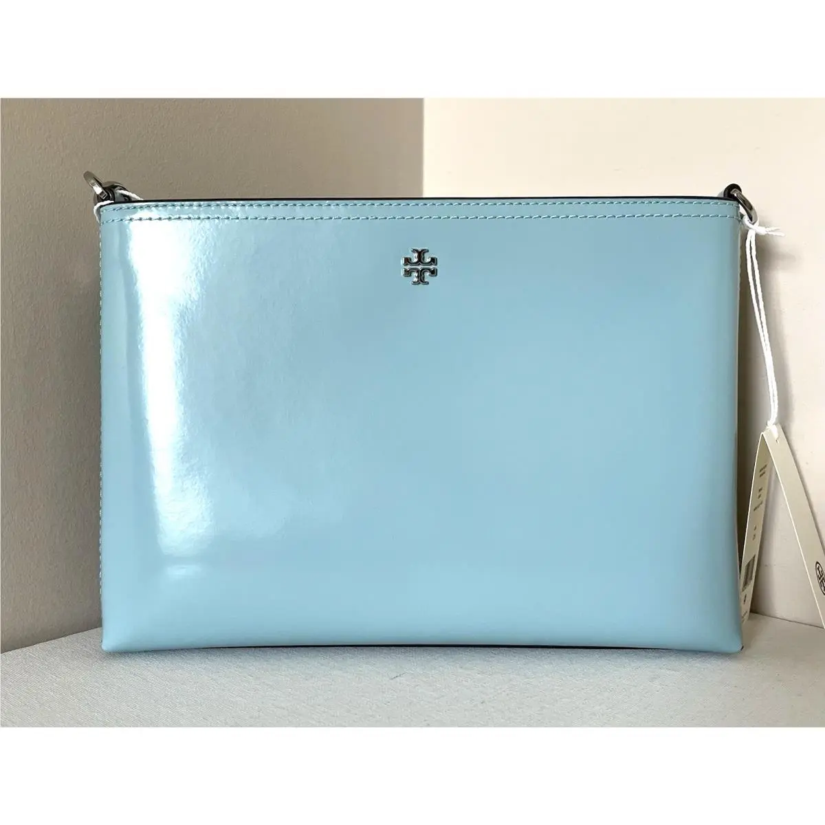 Tory Burch Blake Patent Swingpack Crossbody Leather Angel Blue