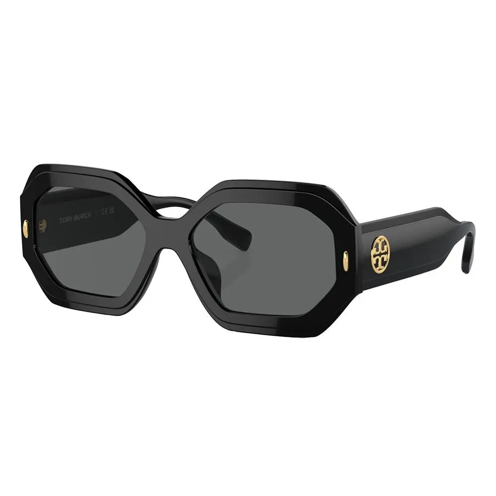 Tory Burch TY 7192U 170987 Black Plastic Geometric Sunglasses Grey Lens