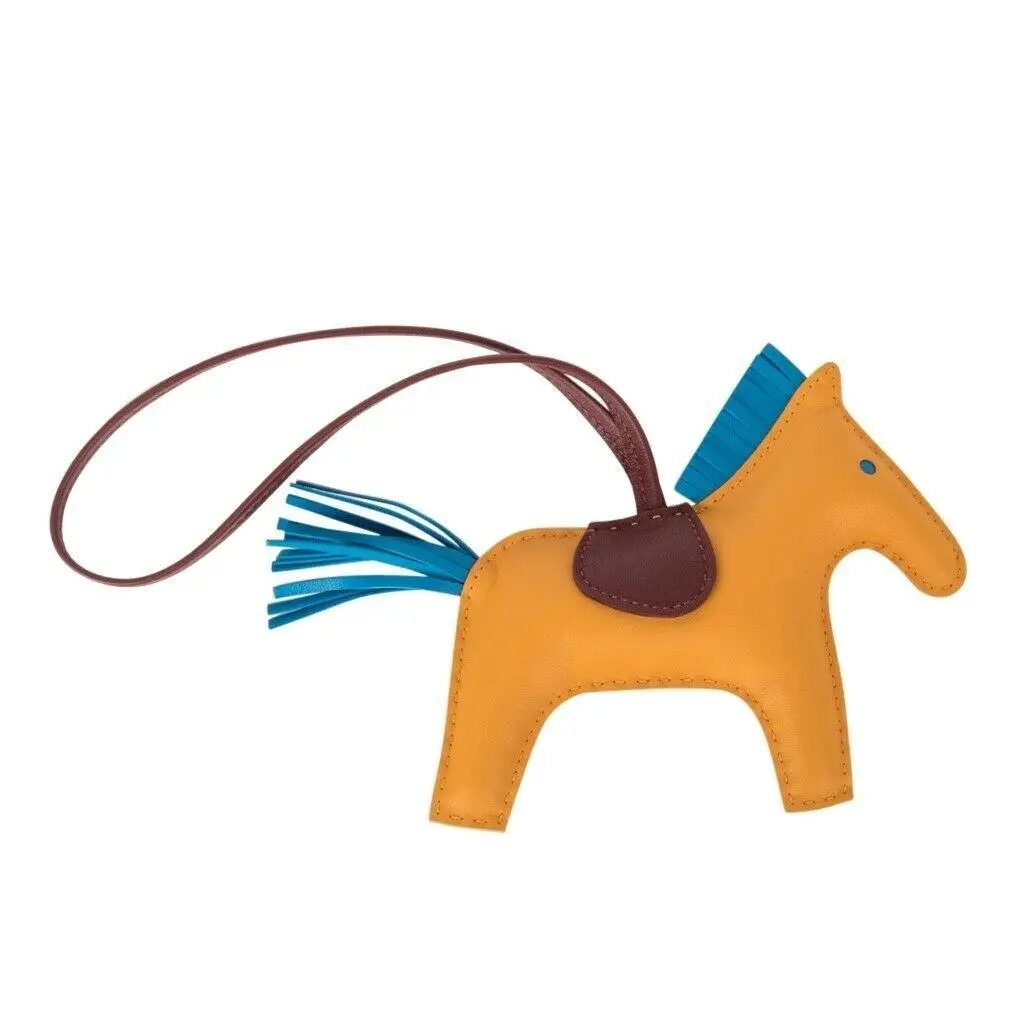 Hermes Rodeo PM Bag Charm Jaune D`or Blue Zanzibar Rouge H