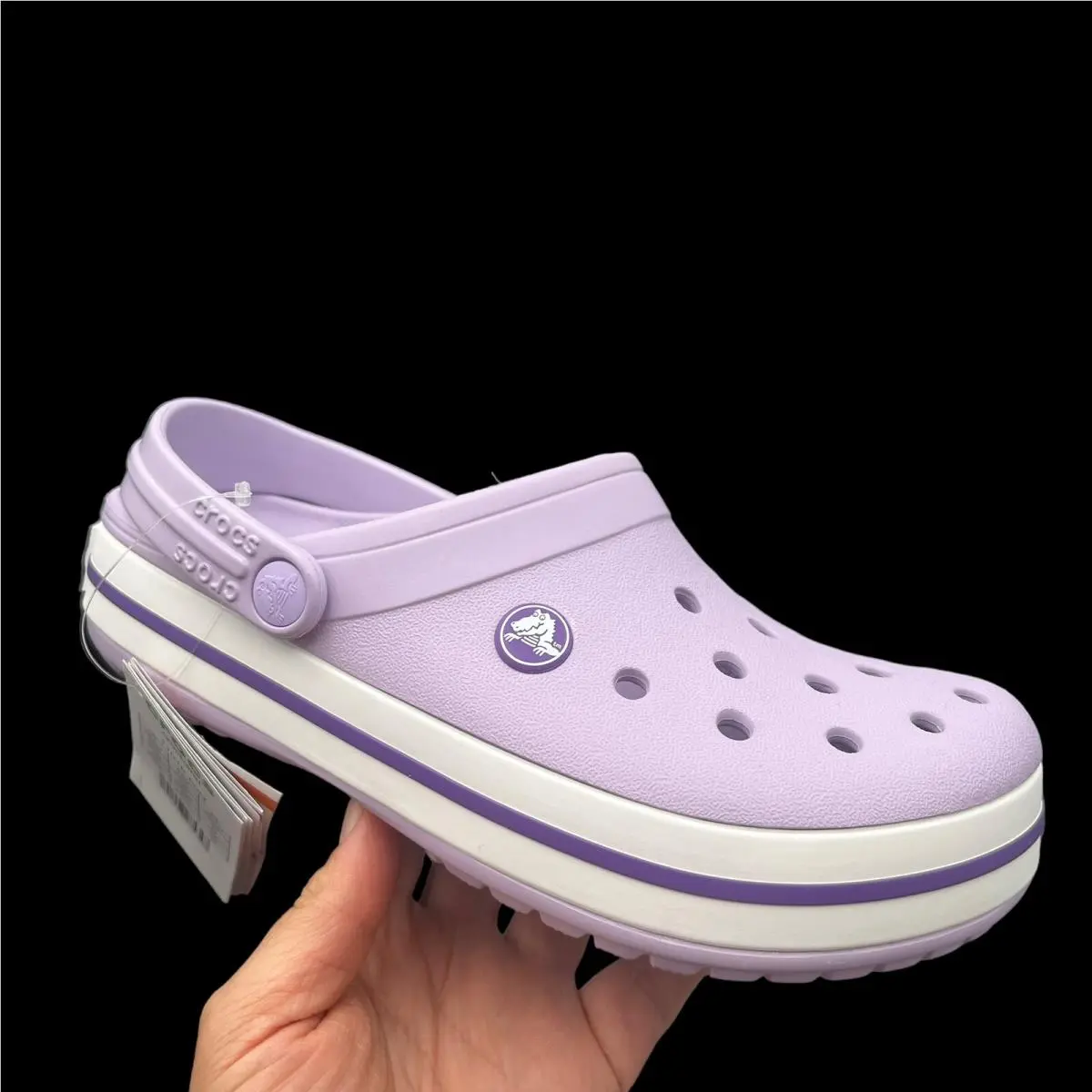 Crocs Crocband Womens Slip on Clogs Size 7 Lavender Purple Water Friendly Sandal