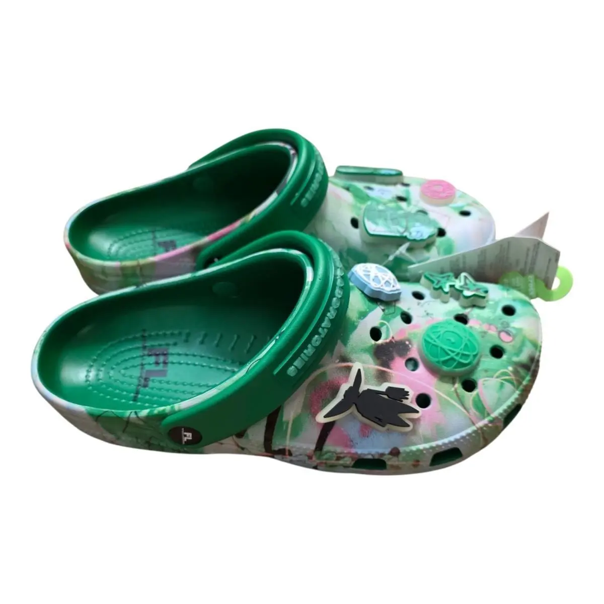 Futura Laboratories x Crocs Classic Clog Ivy Green M8/W10 In FL Bag