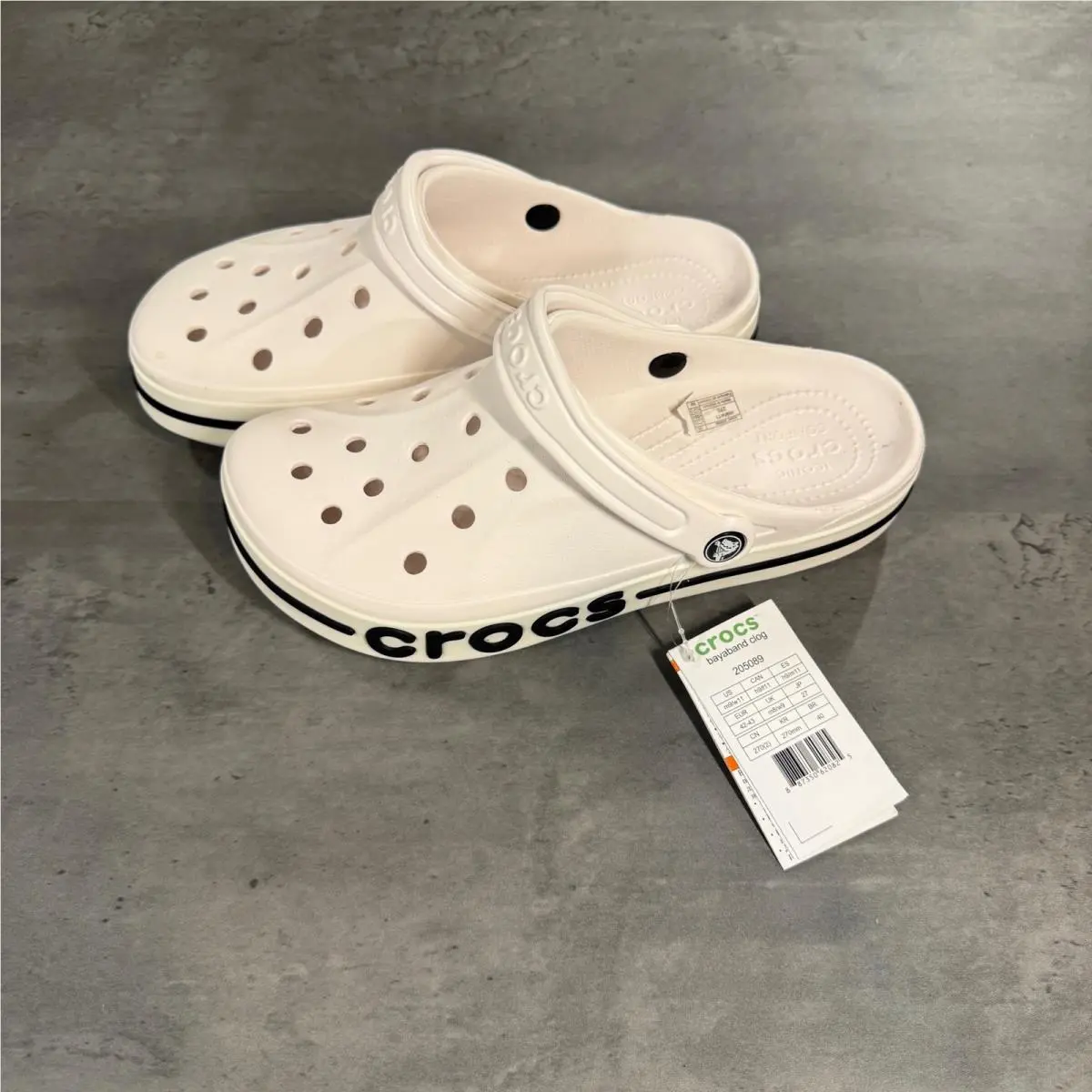 Crocs Bayaband Clog Men 9 Women 11 White Black Sport Slip On Sandal 205089