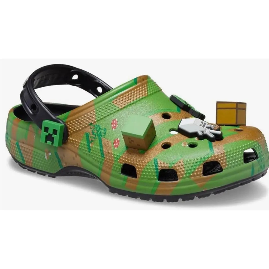 Crocs x Minecraft Elevated Clog Green Brown with Jibbitz Size M10/W12