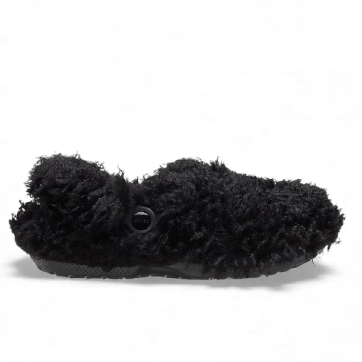 Crocs Classic Shaggy Fur Lined Clog Womens Size 8 Black Teddy Bear