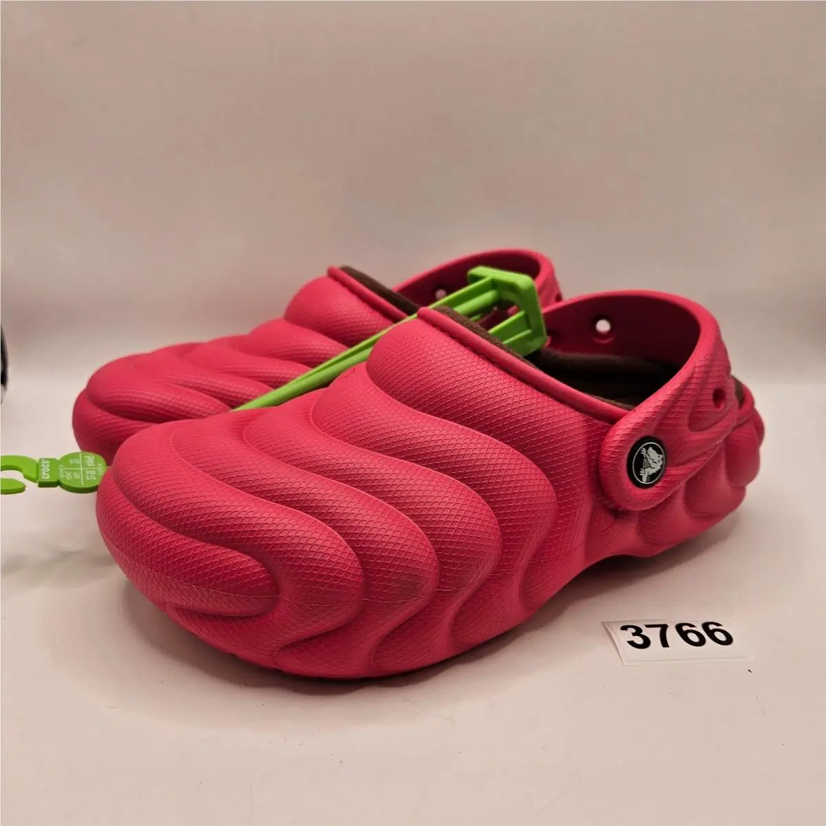 Crocs Women`s 5 Echo Wave Clog Pink Maroon Lined Fleece Slip ON Shoes